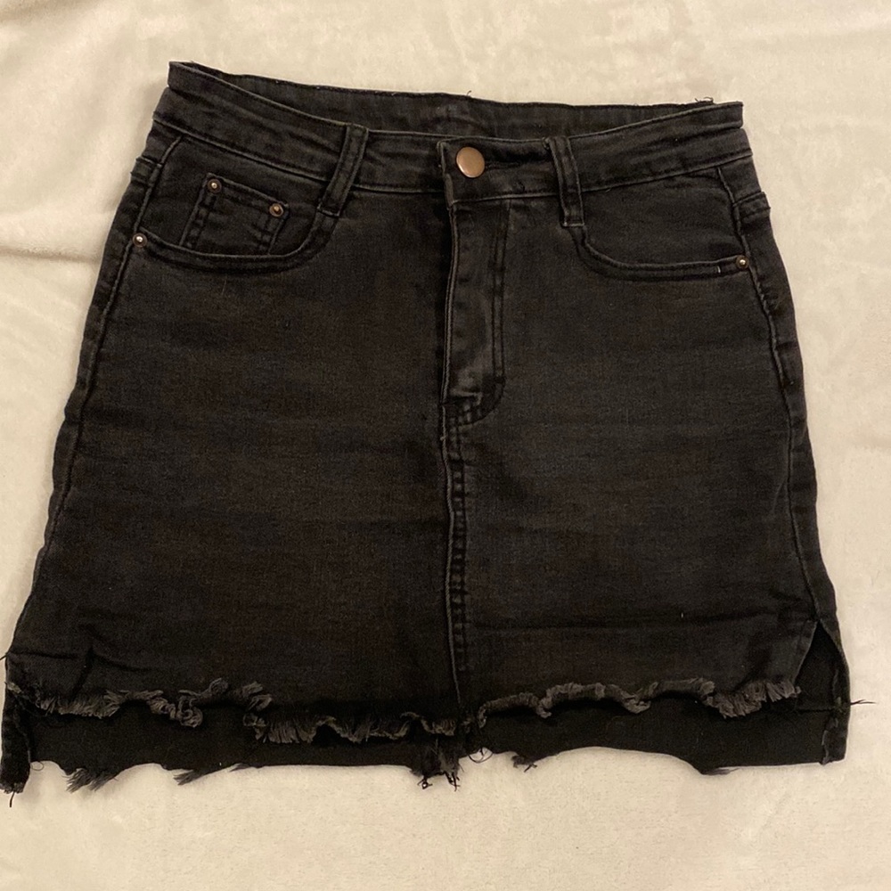 Black Denim Skirt